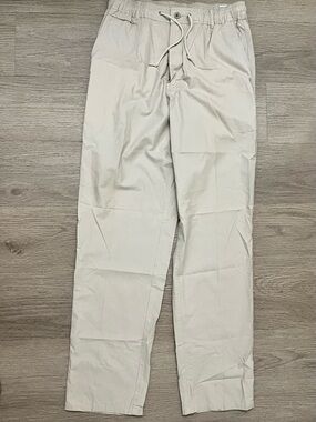 Men's Drawstring Cream Chinos